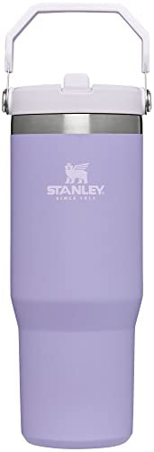 Stanley IceFlow Stainless Steel Tumbler with Straw - Vacuum Insulated Water Bottle for Home, Office or Car - Reusable Cup with Straw Leakproof Flip - Cold for 12 Hours or Iced for 2 Days (Lavender)